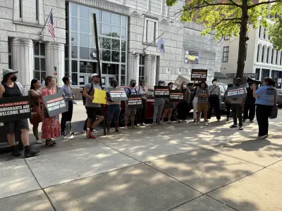 Protesters call for the release of Philly asylum seeker